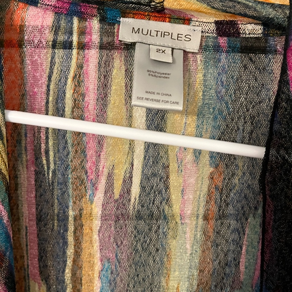 Multi colored Open Front Cardigan - Picture 2 of 2